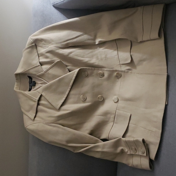 New York & Company jacket womens size large doublebreasted blazer jacket Neutral - Picture 1 of 4